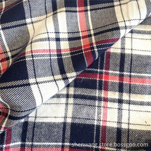 Rayon Brushed Fleece Yarn Dyed Winter Shirt Fabric